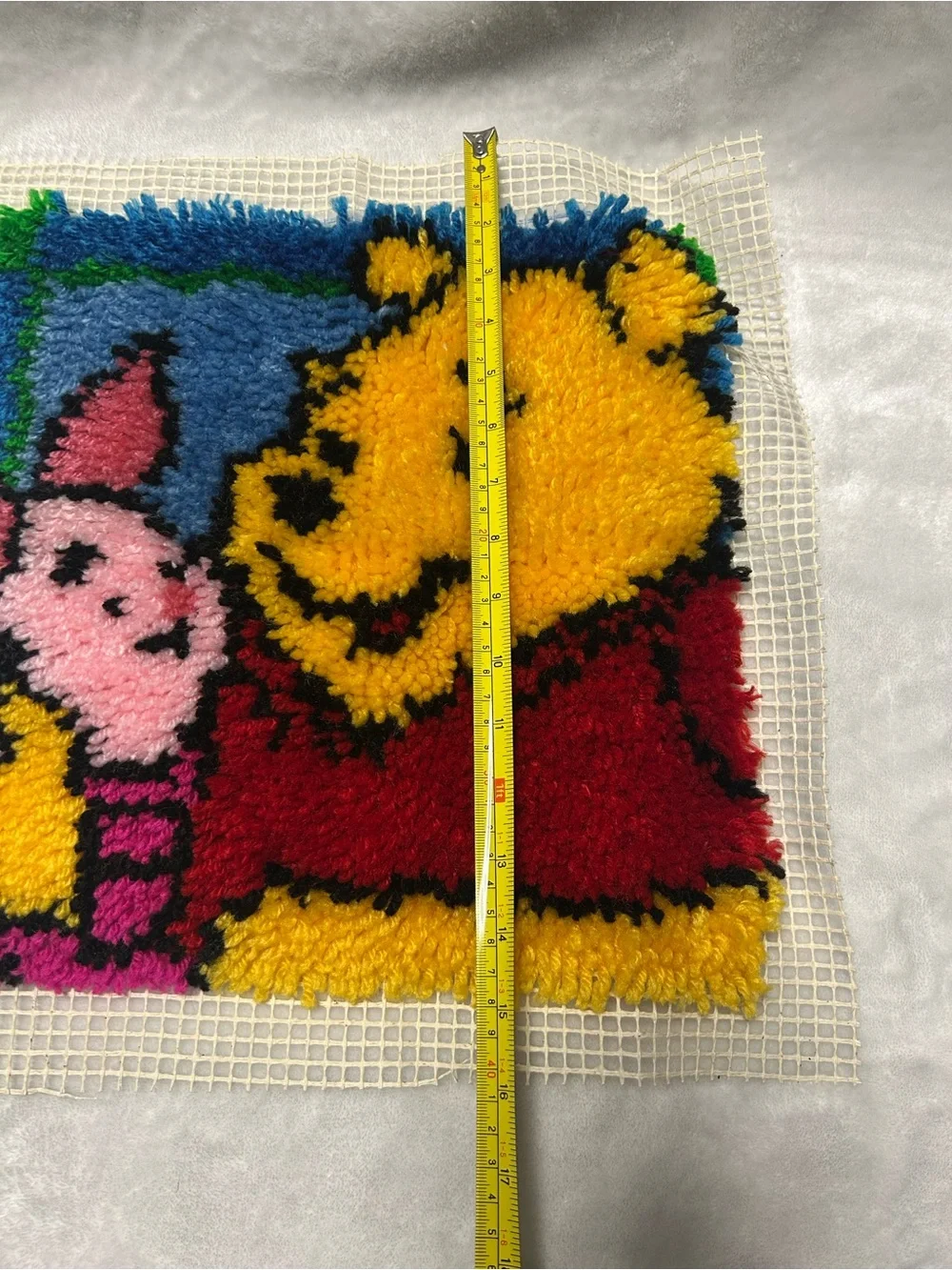 Vintage Winnie The Pooh piglet Latch Hook Tapestry Wall pillow cover rug Decor